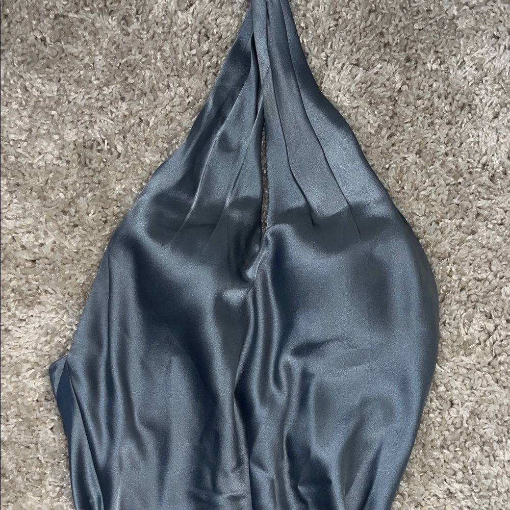 Revelry Satin Bridesmaids dress in French Blue